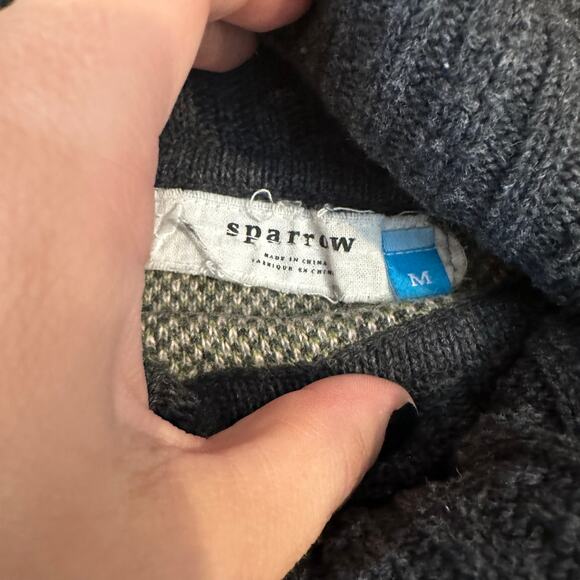 Anthropologie Sparrow Angora Cashmere Blend Cowl Neck Sweater sz Medium Classic - Picture 3 of 13